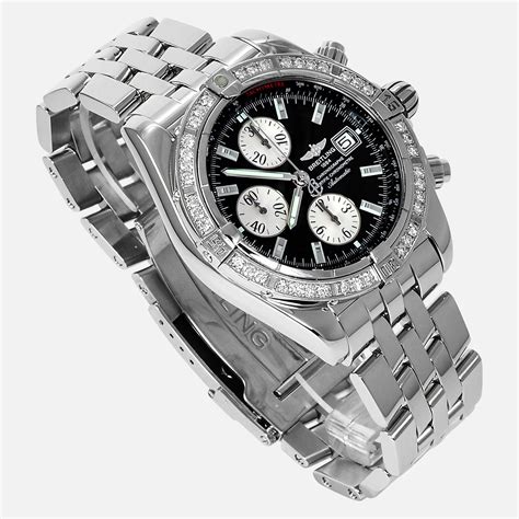 breitling chronomat evolution automatic a13356|breitling a13356 diamond bezel.